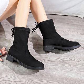 Lace-up Back Mid-calf Boots