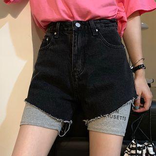 Elbow-sleeve T-shirt / Denim Shorts / Compression Shorts