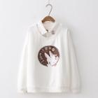 Mock Two-piece Rabbit Print Pullover