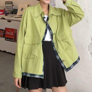 Mock Two-piece Loose-fit Jacket