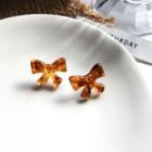 Resin Bow Earring 1 Pair - Earrings - S925 - Bow - One Size