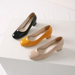 Square-toe Block-heel Pumps In 2 Designs