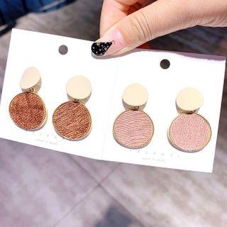 Fabric Disc Drop Earring