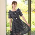 Button-front Laced Dress