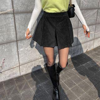 Pleated Corduroy Skort