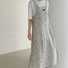 V-neck Floral Maxi Overall Dress