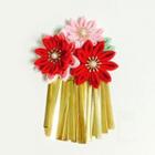 Flower Accent Fringed Hair Clip