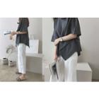 Dolman-sleeve Asymmetric-hem Top