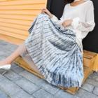 Pleated Layered Midi Skirt