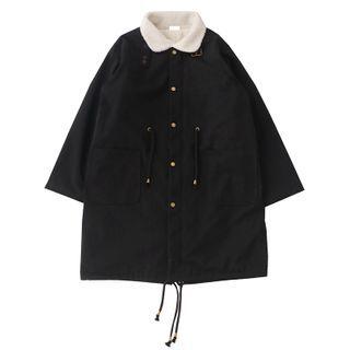 Faux Shearling Long Button Coat