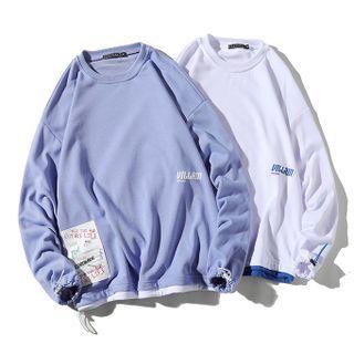 Lettering Applique Drawstring Sweatshirt