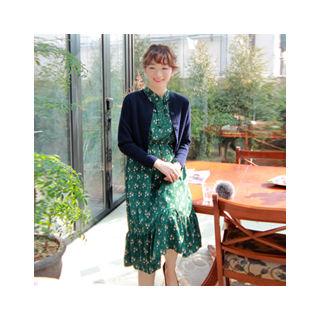Floral Print Ruffle-hem A-line Dress
