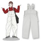 Contrast Stitch Wide Leg Dungaree