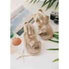 Knotted-strap Straw Flat Sandals