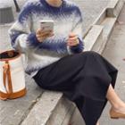 Gradient Sweater / Midi A-line Skirt