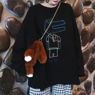 Crocodile Embroidered Long-sleeve T-shirt