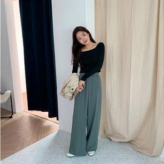 Square-neck Slim Fit Top