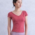 Padded Quick Dry Short-sleeve Cropped T-shirt