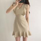 Sleeveless Ruffled Tie-back Mini Mermaid Dress