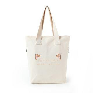 Animal Ears Print Canvas Tote Bag