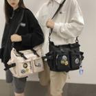 Buckled Nylon Messenger Bag / Bag Charm / Brooch / Set