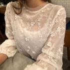 Flower Applique Blouse