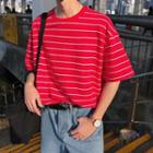 Striped Short-sleeve Oversize T-shirt
