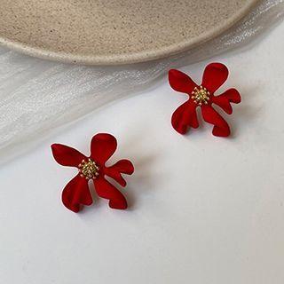 Flower Alloy Earring 1 Pair - Red - One Size