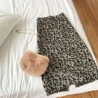 Leopard Midi Skirt Khaki - One Size