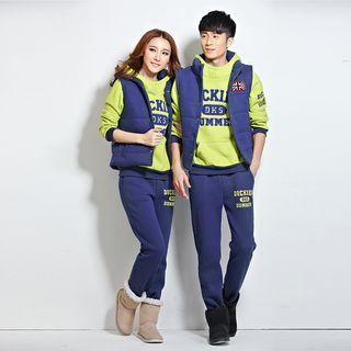 Set Of 3: Couple Pullover + Zip Vest + Pants
