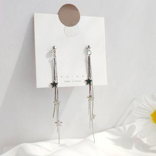 Alloy Star Fringed Earring 1 Pair - Ear Studs - Silver - One Size