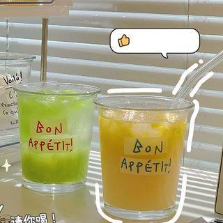 Lettering Drinking Glass / Straw / Cleaning Brush / Set