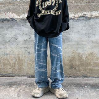 Print Tie Dye Loose Fit Jeans