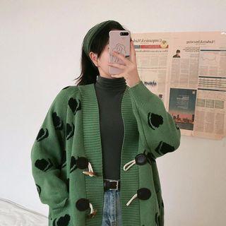 Heart Print Toggle Cardigan