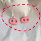 Pig Nose Stud Earring 1 Pair - As Shown In Figure - One Size