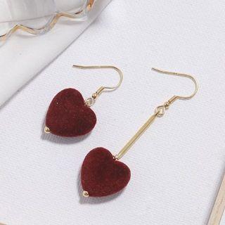 Sterling Silver Asymmetric Sweetheart Hook Earrings