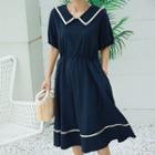 Drawcord-waist Sailor Dress