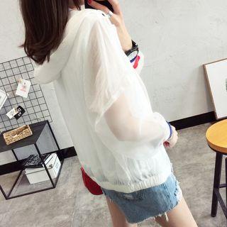 Mesh Panel Hooded Light Jacket