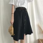 High-waist Asymmetric A-line Skirt
