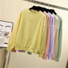 Long-sleeve Round Neck Embroidered Top