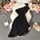 Sleeveless Asymmetric A-line Evening Dress