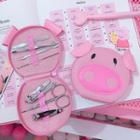 Manicure Set With Pig Zip Pouch