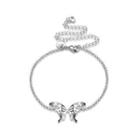Fashion Simple Hollow Butterfly Anklets Silver - One Size