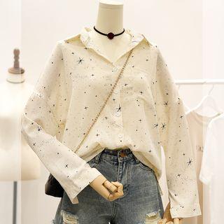 Star Print Shirt Off-white - One Size