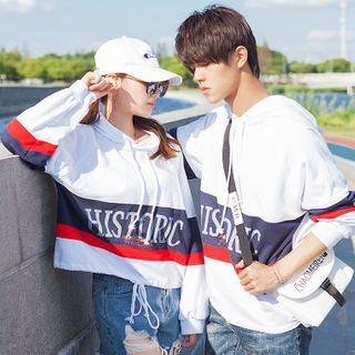 Couple Matching Set: Lettering Drawstring Hoodie
