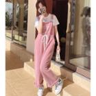 Lettering Drawstring Jumper Pants