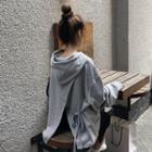 Slit-back Hoodie Gray - One Size