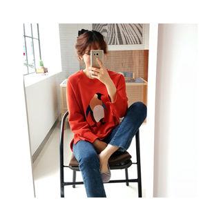 Penguin Print Brushed Fleece Lined Sweatshirt