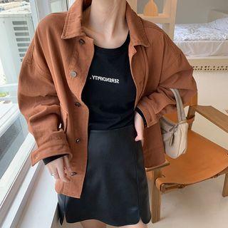 Shirred-back Denim Jacket