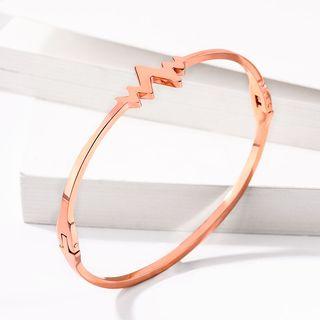Heartbeat Stainless Steel Bangle As Shown In Figure - One Size